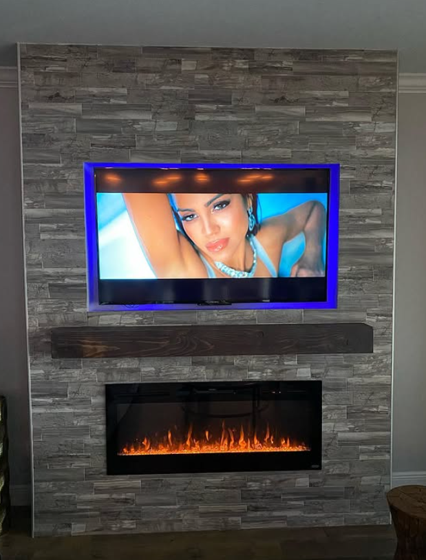 Fireplace feature wall